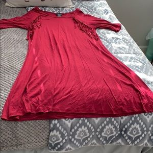 Midi dress w/ fringe